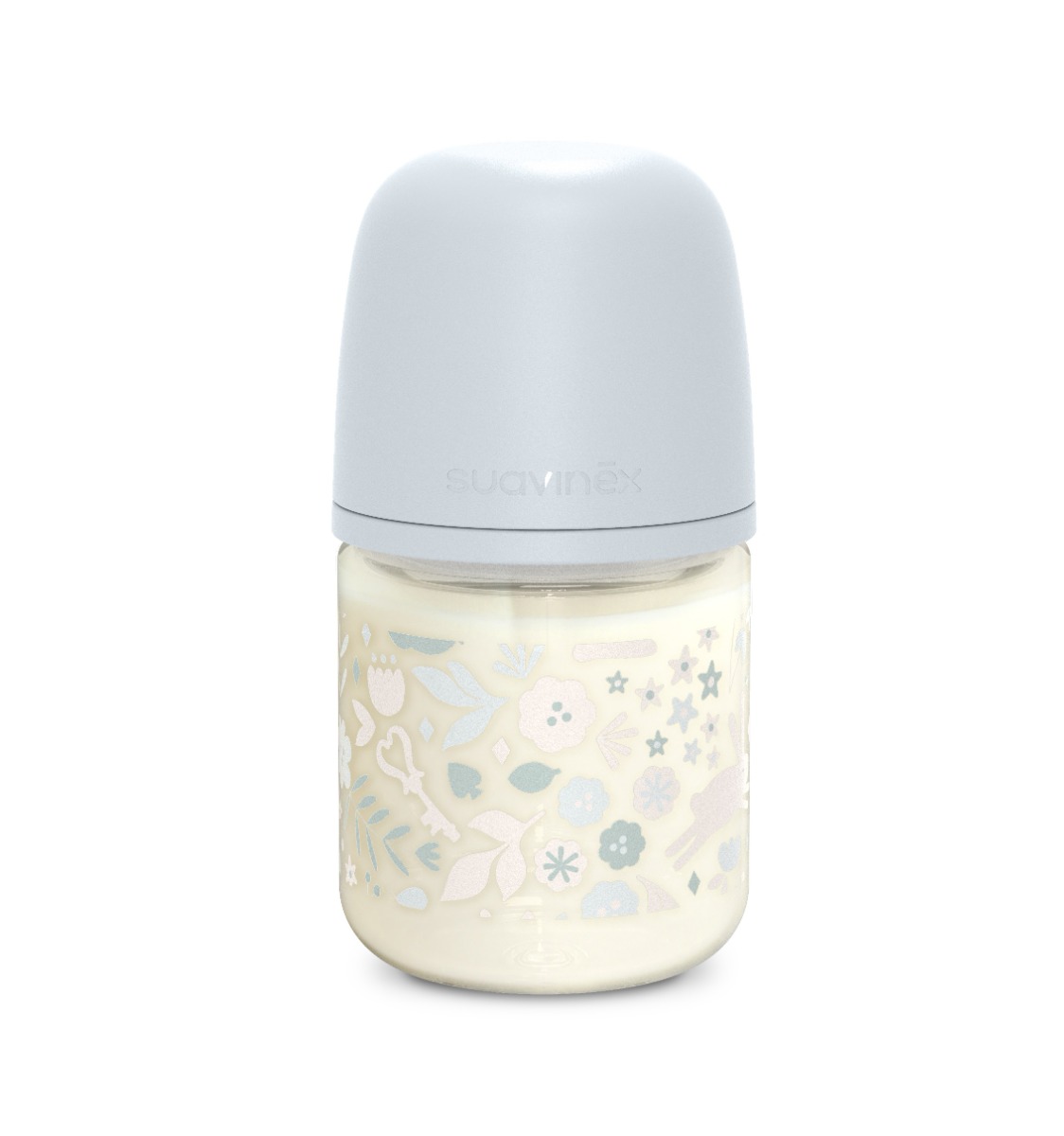 Suavinex Wonderland Skleněná láhev fyziologická SX PRO průtok S 0m+ 120 ml 1 ks liberty modrá Suavinex