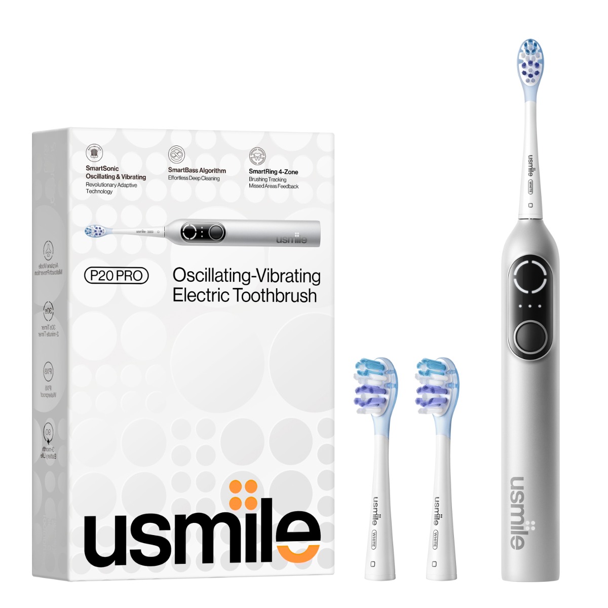 USMILE P20 PRO sonický zubní kartáček Silver USMILE