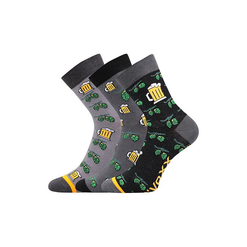 VoXX 3PACK pánské ponožky vícebarevné (Pivo-mix3) XL VoXX