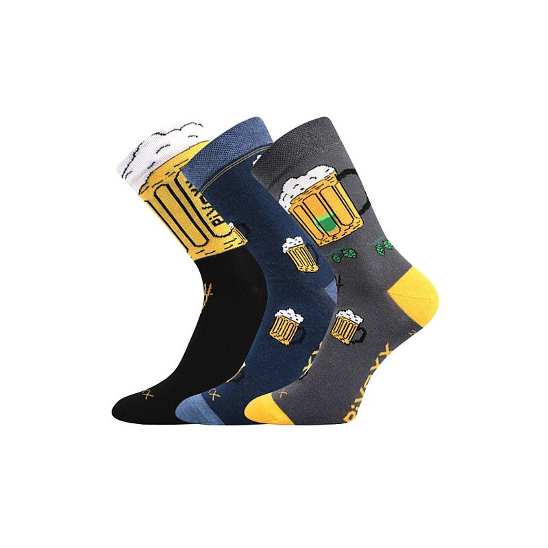 VoXX 3PACK pánské ponožky vícebarevné (Pivo-mix5) XL VoXX