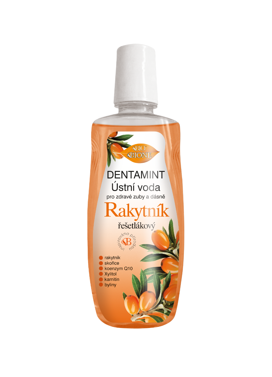 BIO BIONE Dentamint ústní voda Rakytník řešetlákový 500 ml BIO BIONE