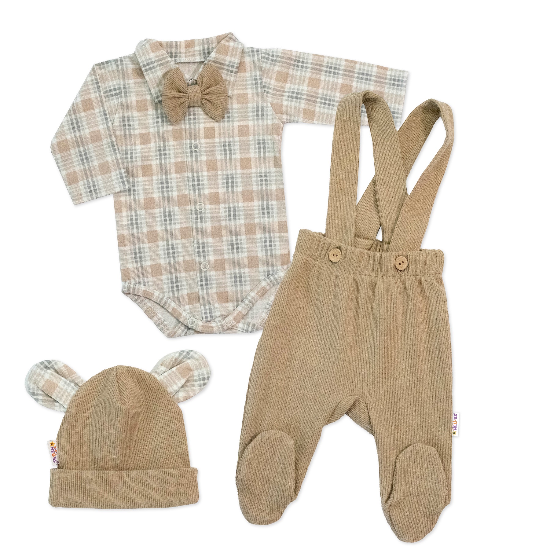 Baby Nellys Bavlněná souprava Gentleman 3D