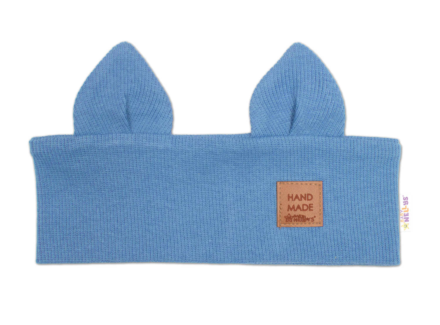 Baby Nellys Čelenka Cat s oušky pro děti Hand Made - jeans