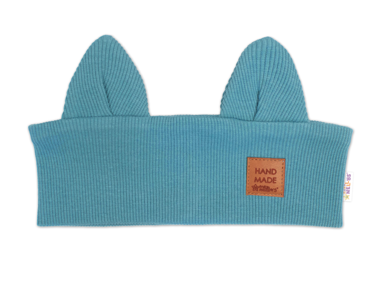 Baby Nellys Čelenka Cat s oušky pro děti Hand Made - mořská