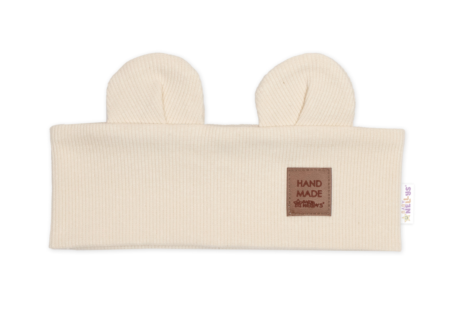 Baby Nellys Čelenka Teddy s oušky pro děti Hand Made - krémová 6-12m Baby Nellys