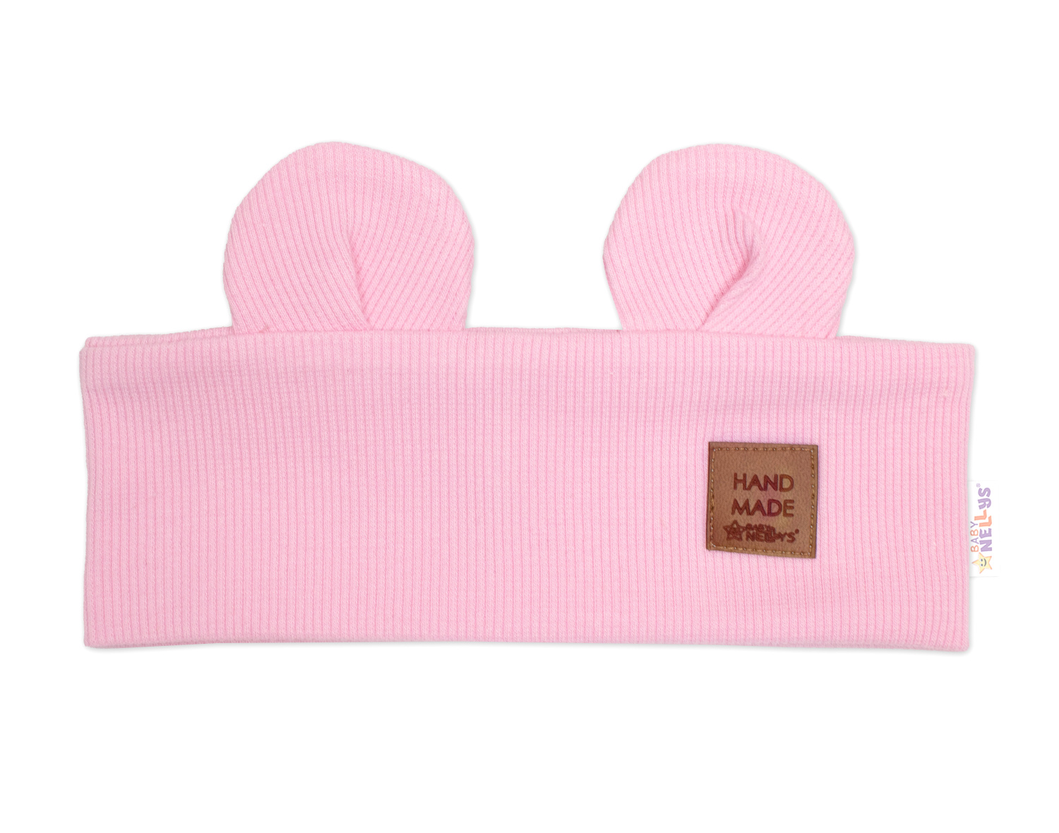 Baby Nellys Čelenka Teddy s oušky pro děti Hand Made - růžová