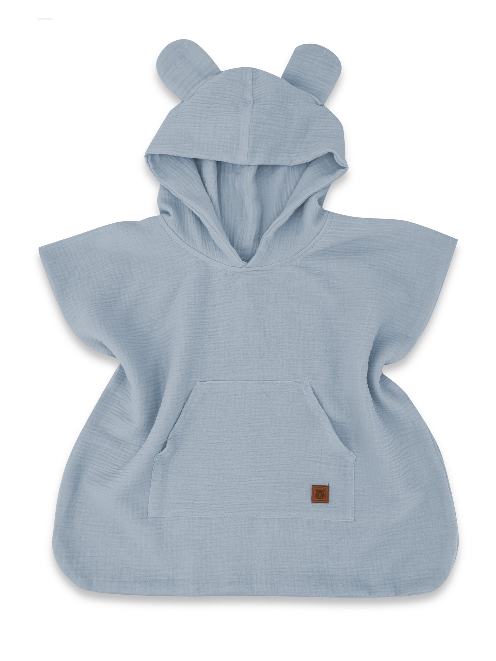 Baby Nellys Dětské mušelínové pončo lux s kapucí Teddy