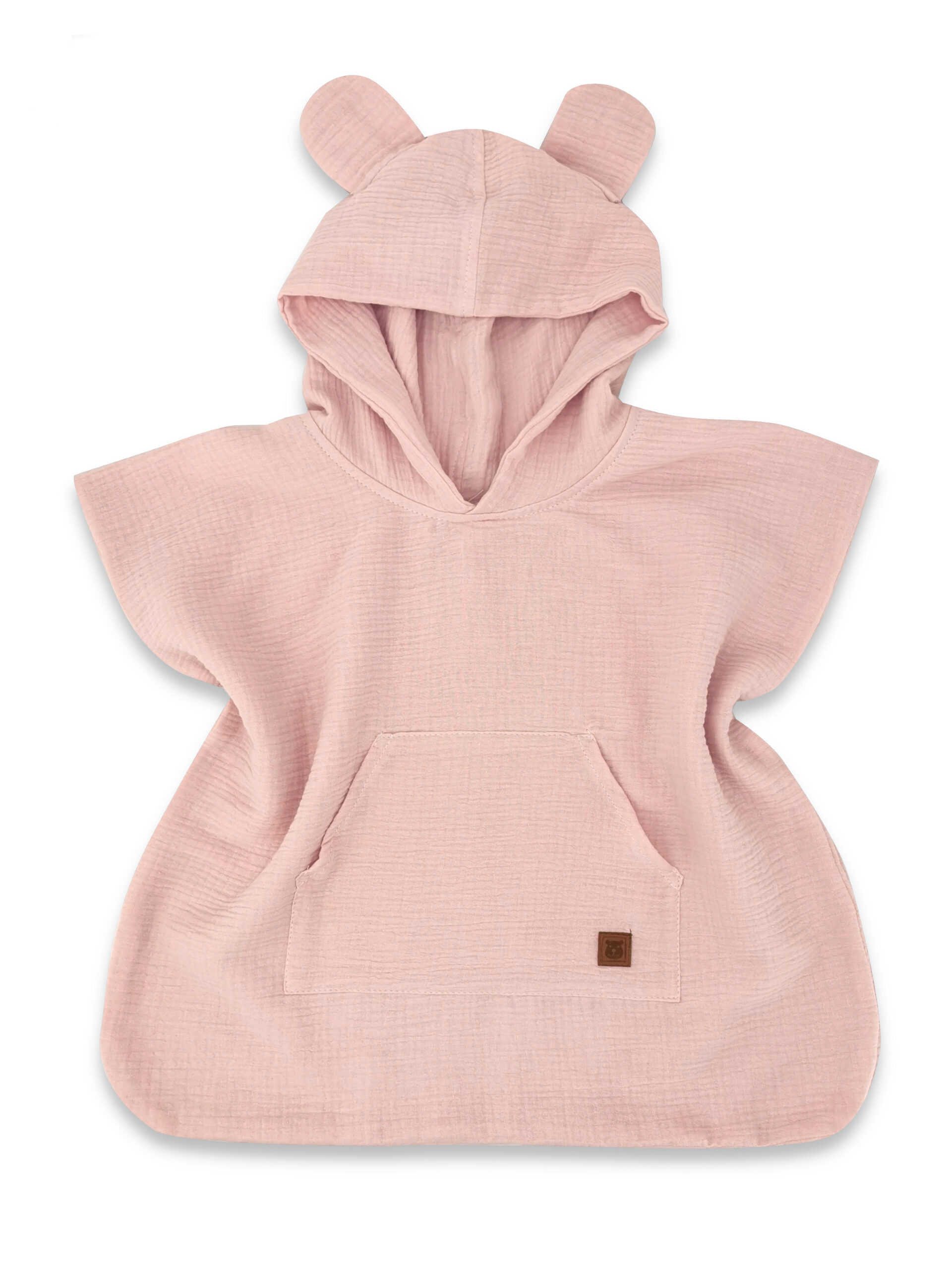 Baby Nellys Dětské mušelínové pončo lux s kapucí Teddy