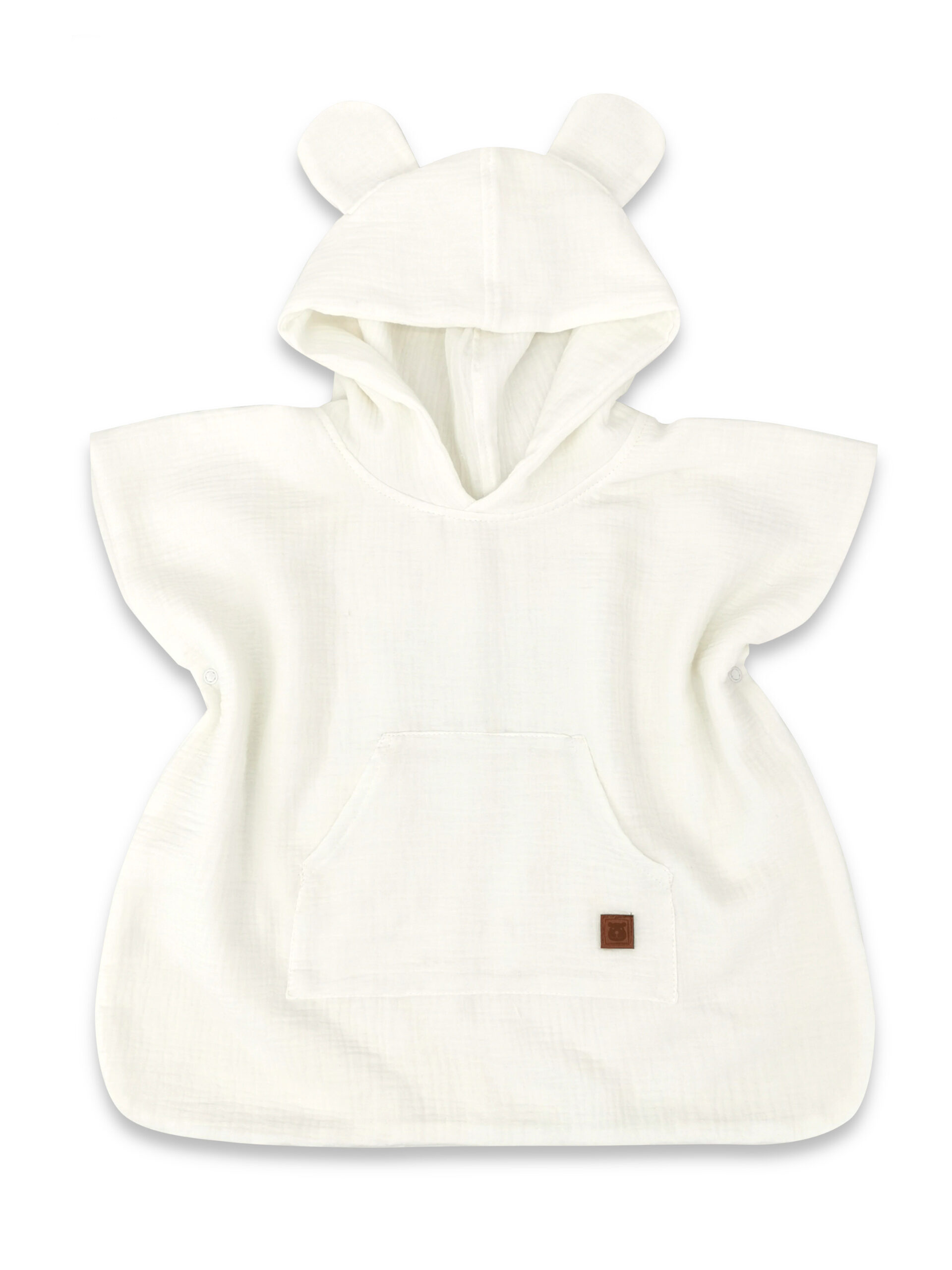 Baby Nellys Dětské mušelínové pončo lux s kapucí Teddy