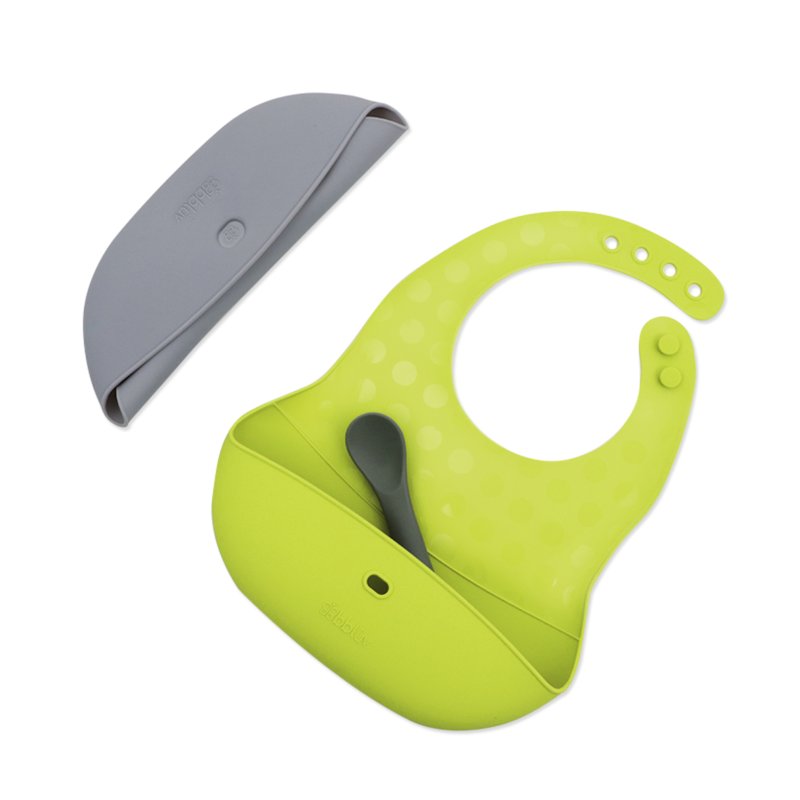Bblüv sada 2ks bryndáků se lžičkou Pöket Grey/Lime Bblüv