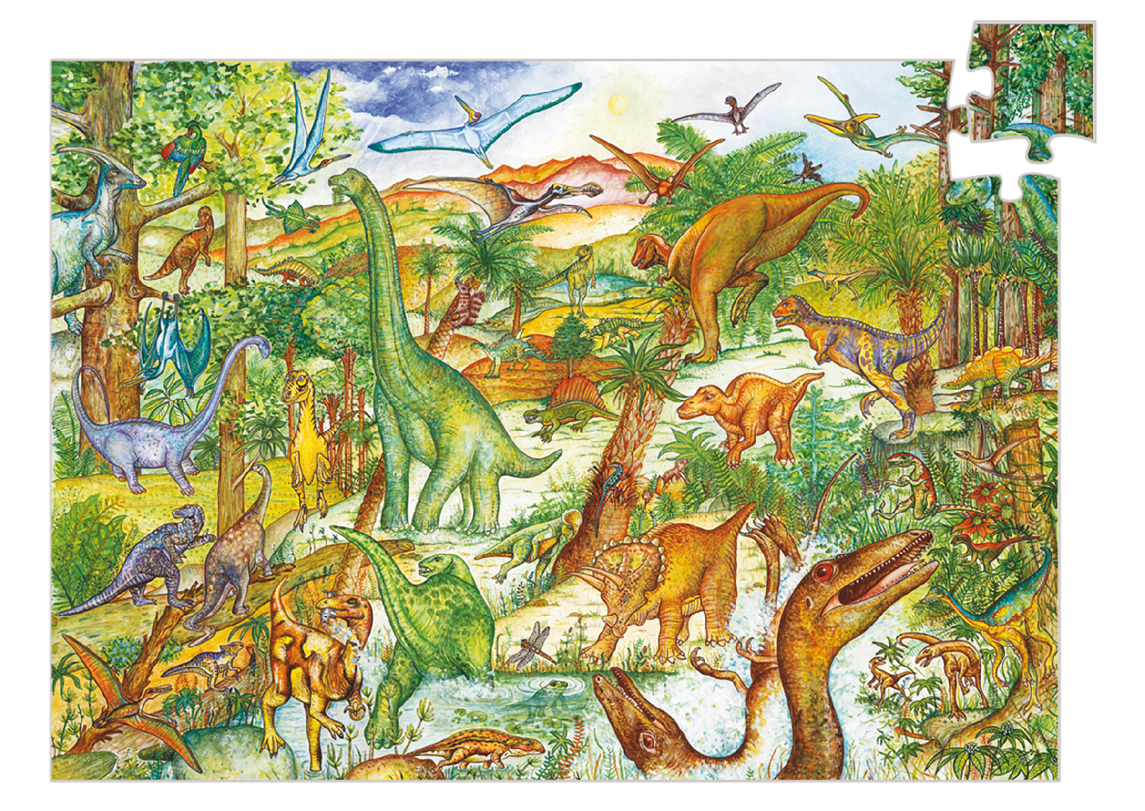 Djeco Obrázkové puzzle Dinosauři - 100 pcs Djeco