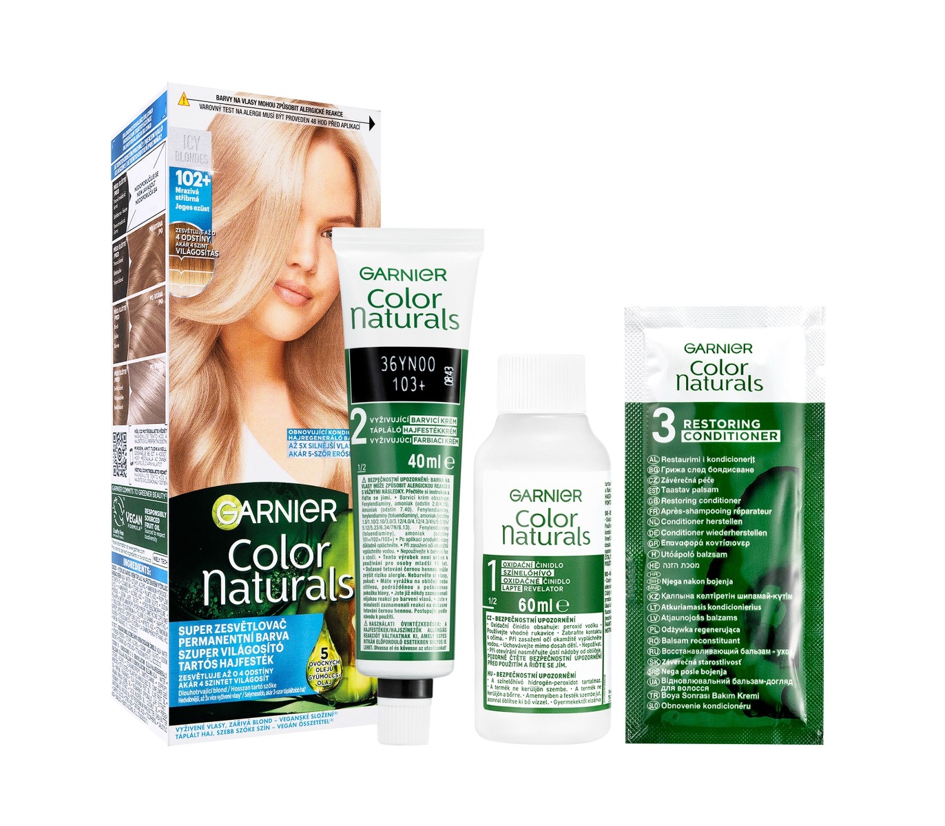 Garnier Color Naturals Permanentní barva na vlasy 102+ mrazivá stříbrná Garnier