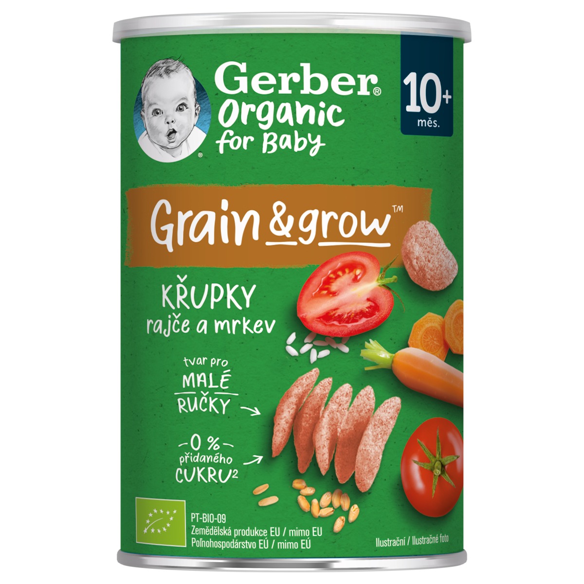 Gerber Organic Křupky rajče a mrkev BIO 10m+ 35 g Gerber