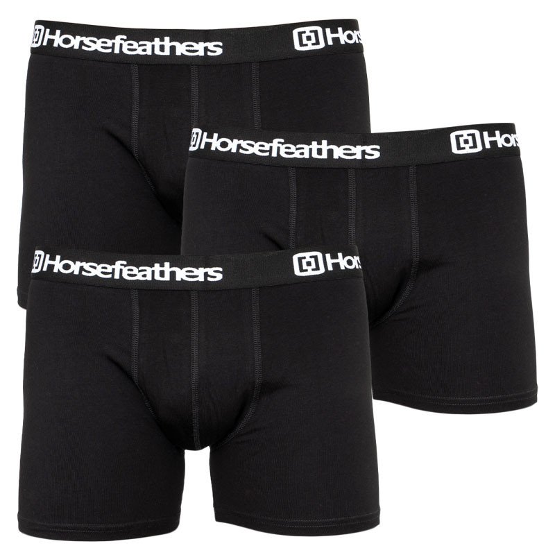 Horsefeathers 3PACK pánské boxerky černé (AM067A) M Horsefeathers