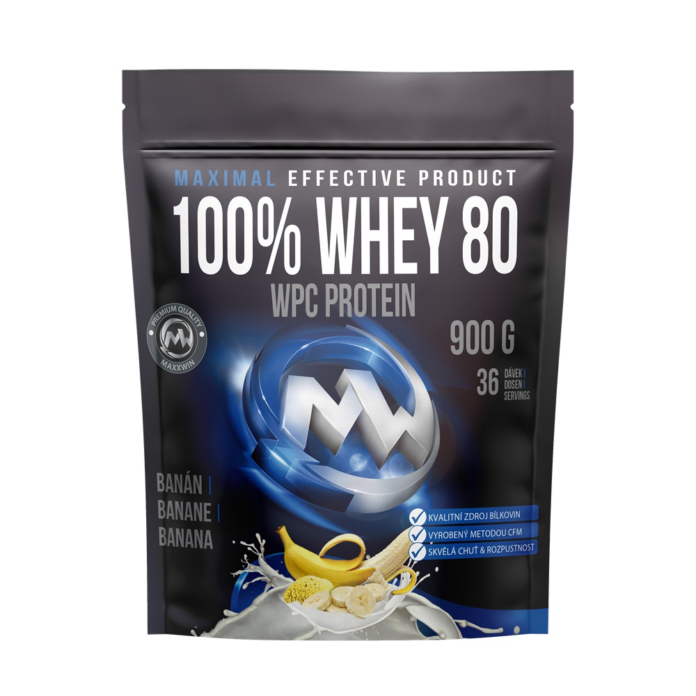 MAXXWIN PROTEIN 100% WHEY 80 900 g banán MAXXWIN