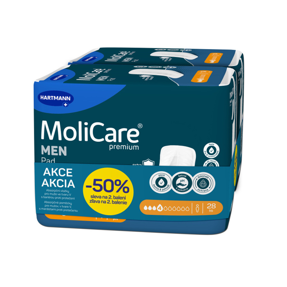 MoliCare Men 4 kapky inkontinenční vložky 2x14 ks duopack MoliCare
