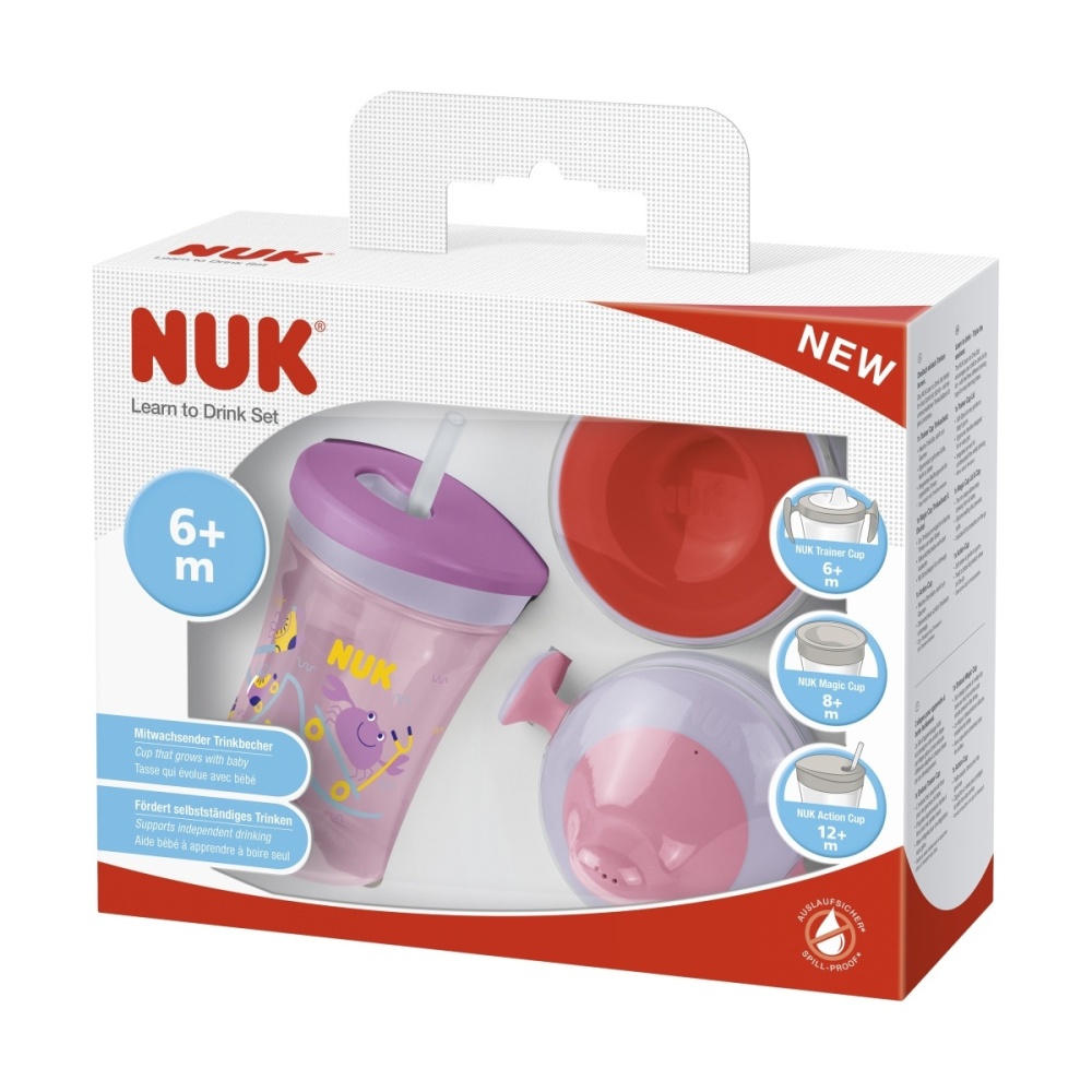 NUK Dárková sada na pití s hrnkem 230 ml holka NUK