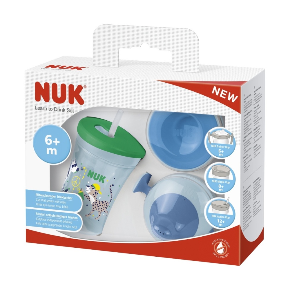 NUK Dárková sada na pití s hrnkem 230 ml kluk NUK