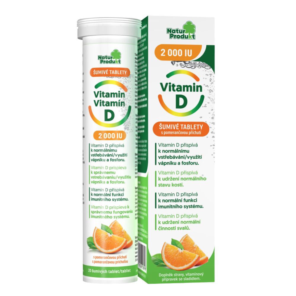 Naturprodukt Vitamin D 2 000 IU šumivé tablety 20 ks Naturprodukt