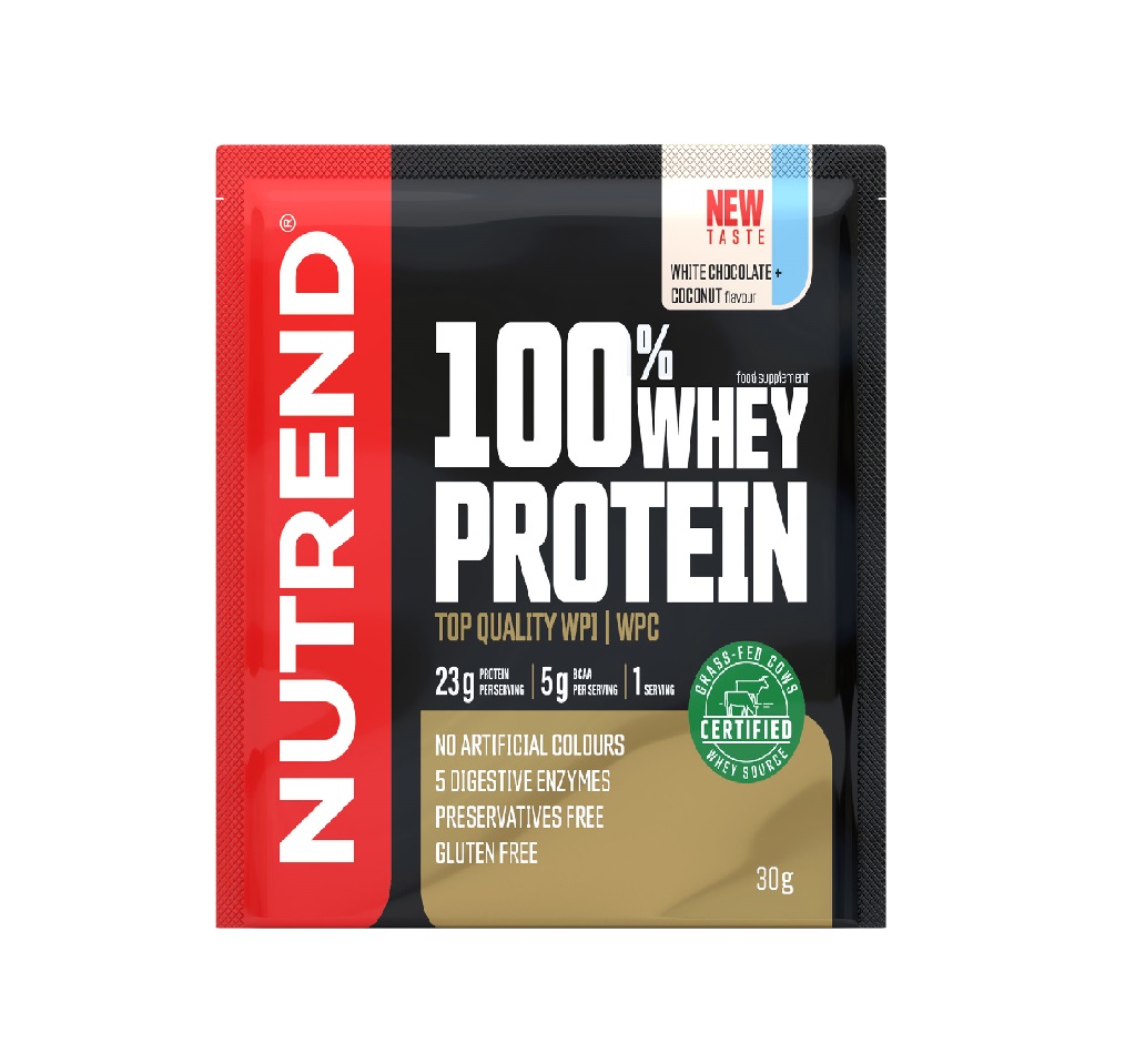 Nutrend 100% Whey Protein bílá čokoláda + kokos 30 g Nutrend
