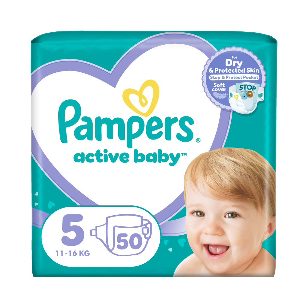 Pampers Active Baby vel. 5 11-16 kg dětské pleny 50 ks Pampers