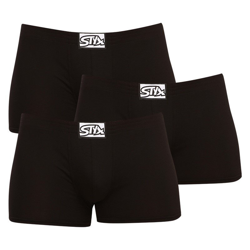 Styx 3PACK pánské boxerky klasická guma černé (Q9606060) XXL Styx