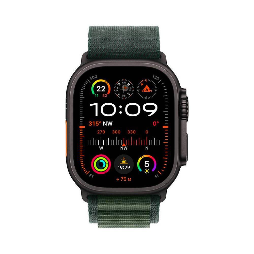 Apple Watch Ultra 2 49 mm M sport loop chytré hodinky black/dark green alpine Apple