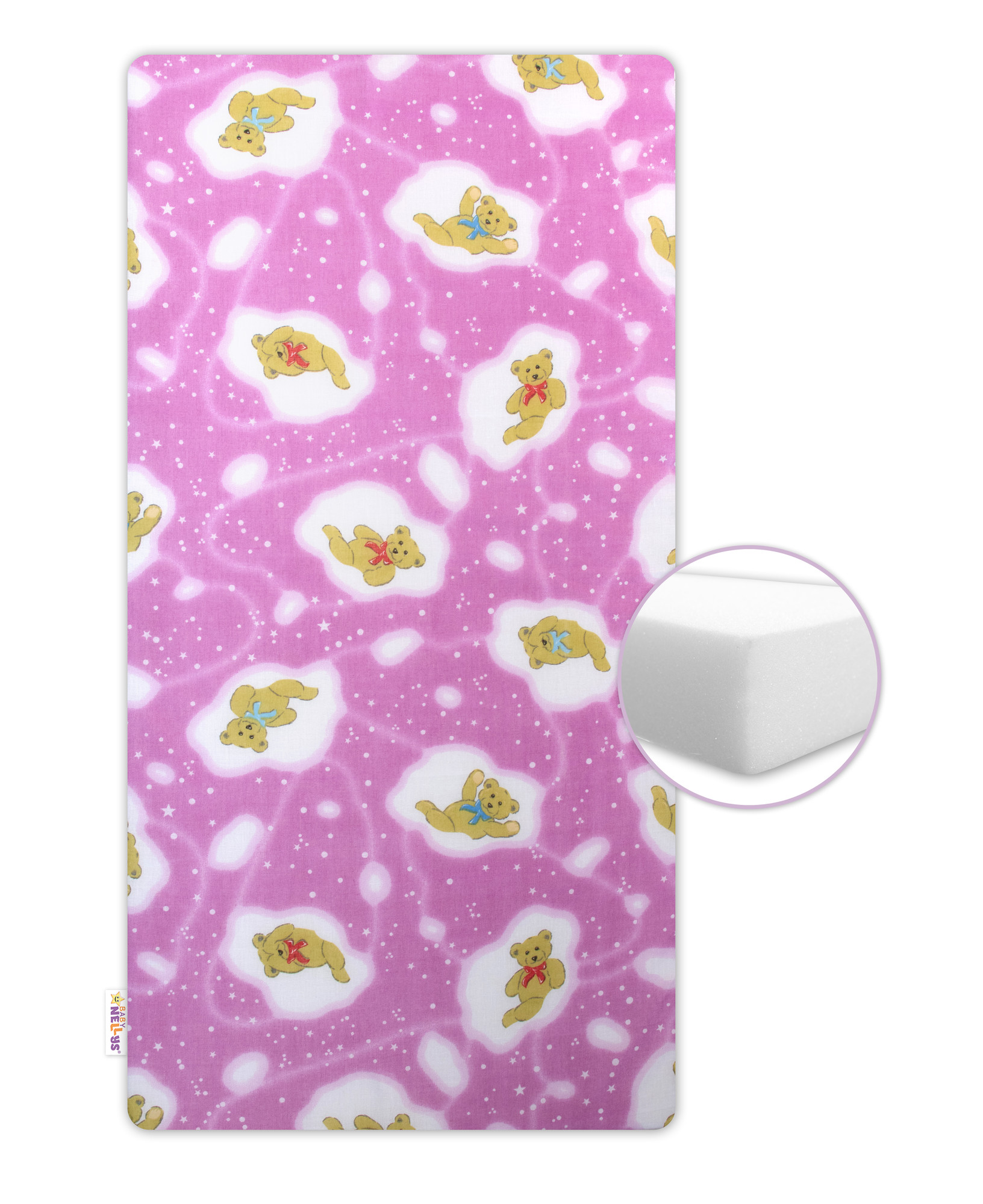 Baby Nellys Dětská matrace do postýlky  pěna 120x60x5cm - dívčí motivy Baby Nellys