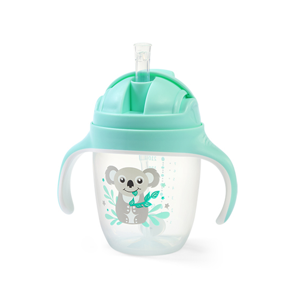 Babyono Hrnek učicí s brčkem Koala 6m+ 240 ml 1 ks mintový Babyono
