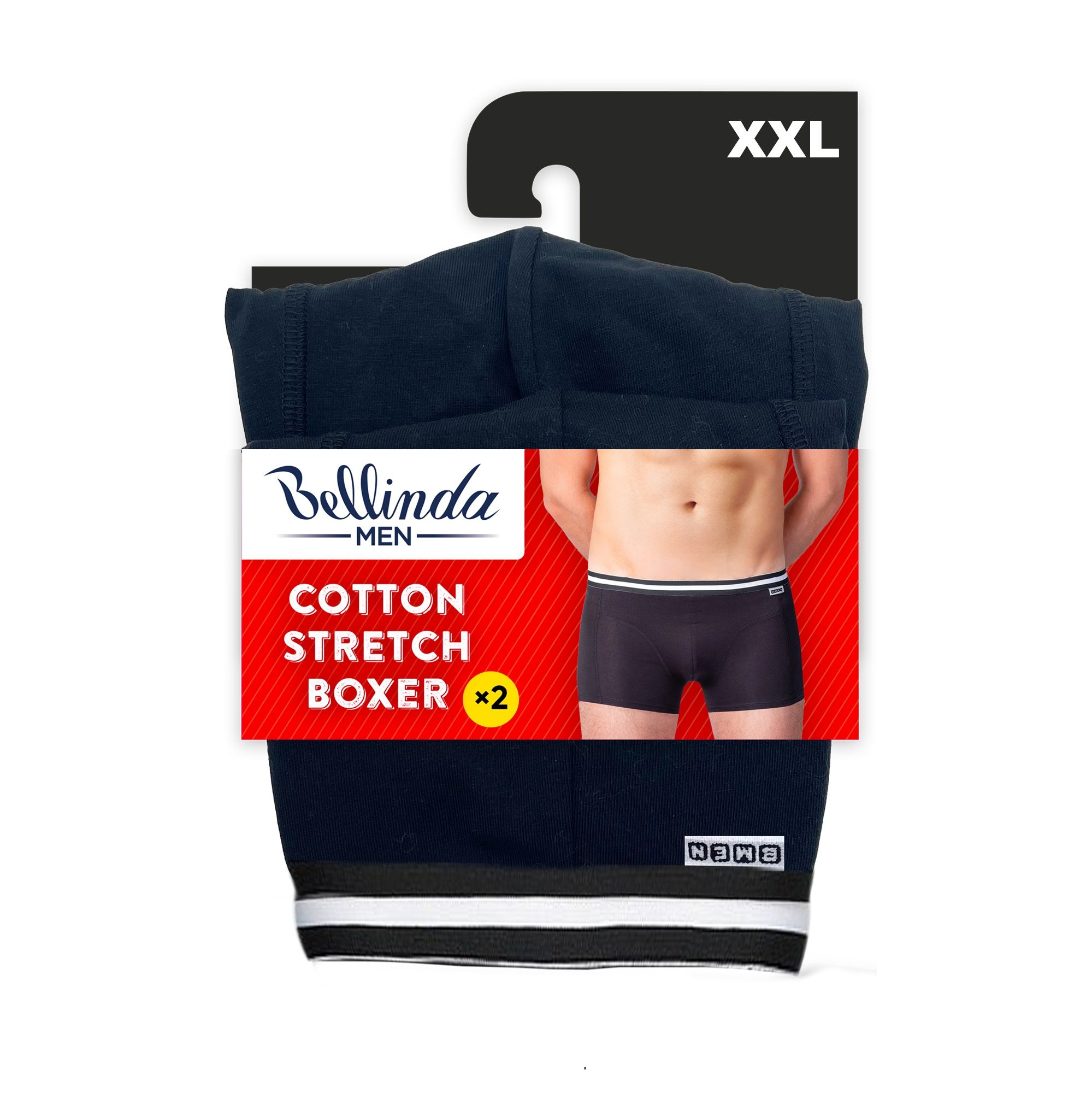 Bellinda Pánské bavlněné boxerky Cotton stretch vel. XXL 2 ks černé Bellinda