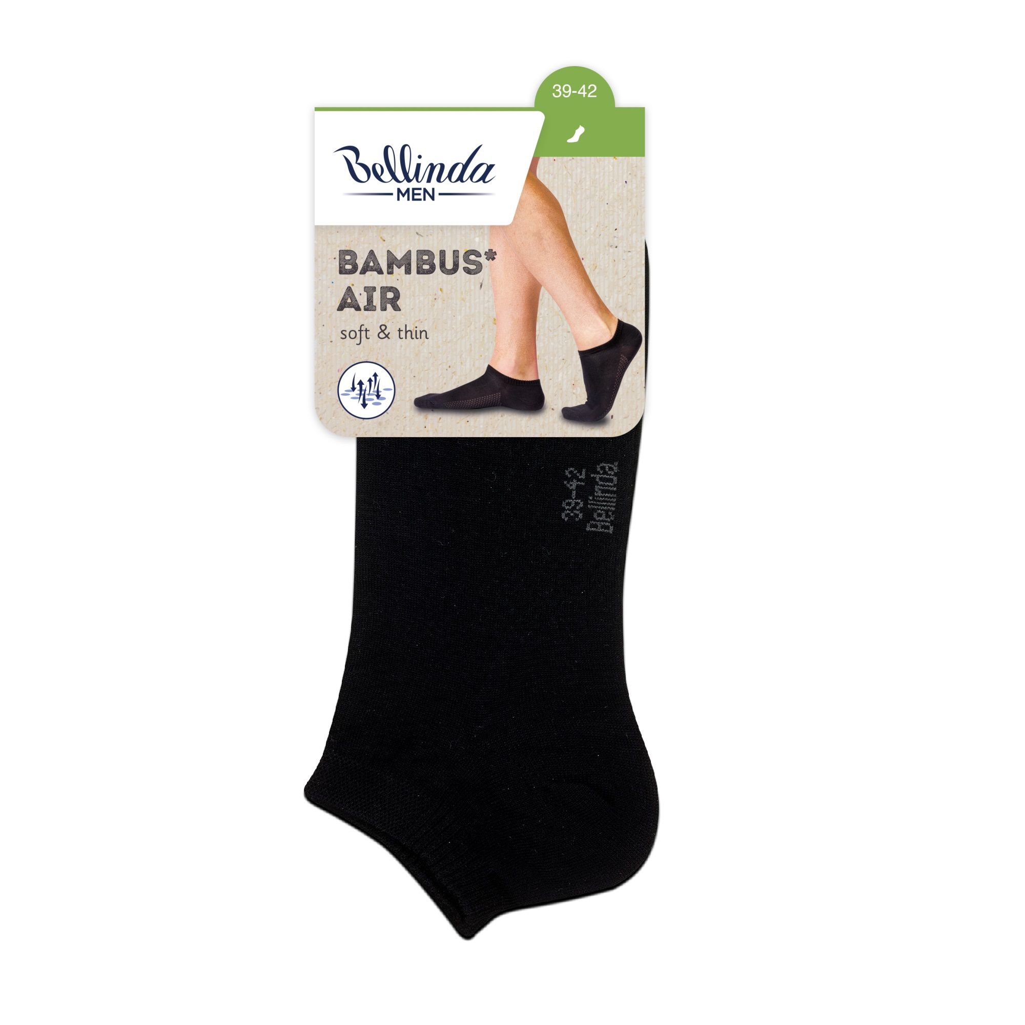 Bellinda Pánské nízké bambusové ponožky vel. 39–42 1 pár černé Bellinda