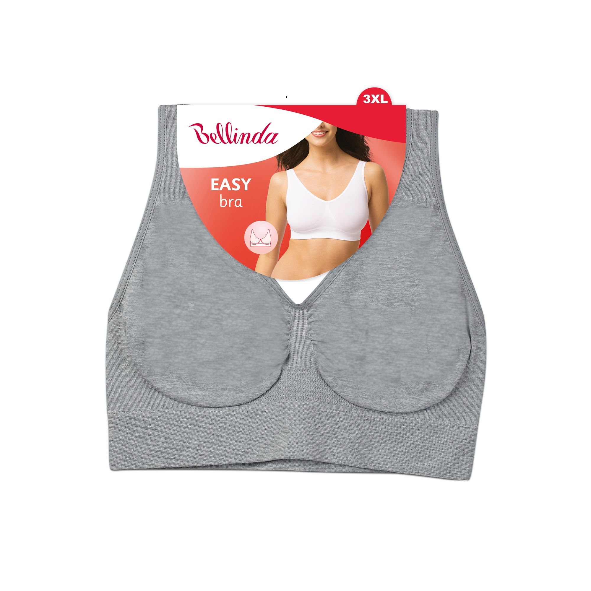 Bellinda Podprsenka elastická Easy bra vel. 3XL šedá Bellinda