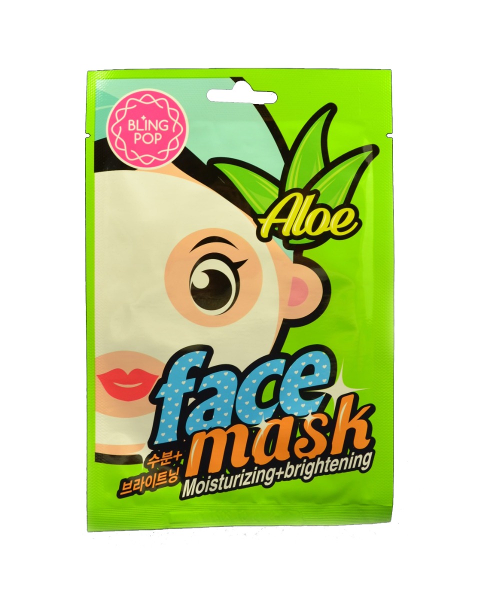 Bling Pop Aloe hydratační a rozjasňující maska 20 ml Bling Pop