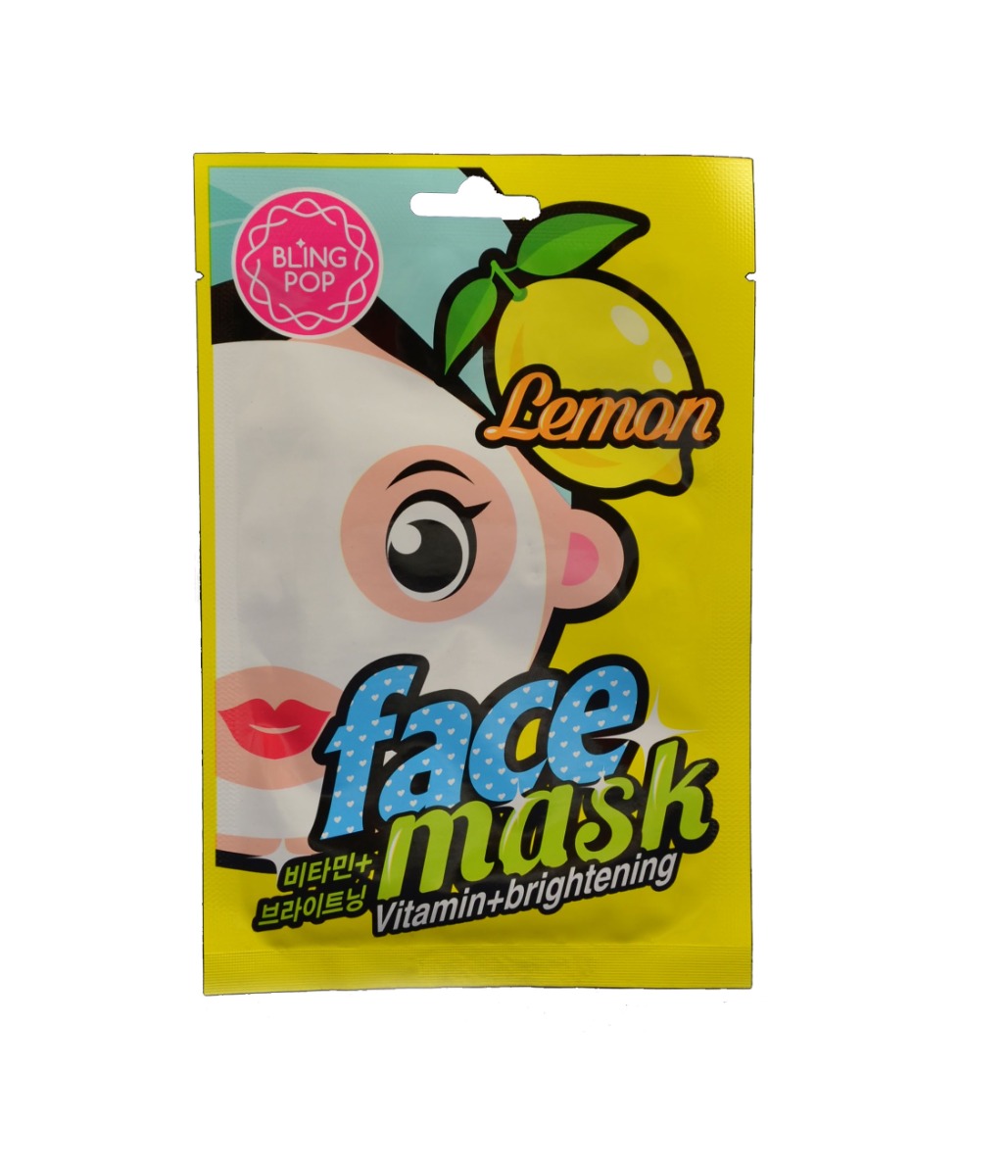 Bling Pop Lemon vitaminová a rozjasňující maska 20 ml Bling Pop