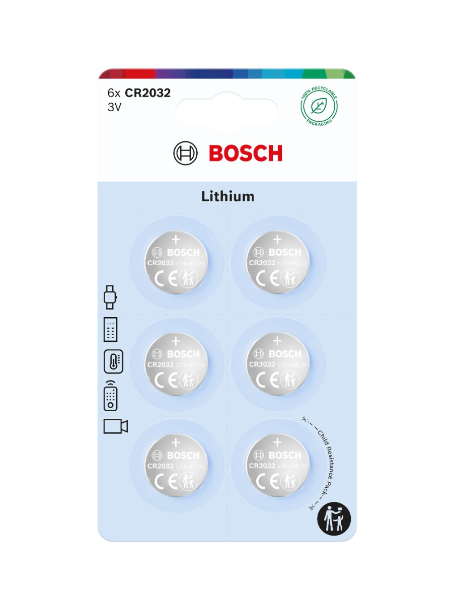 Bosch Lithium Coin CR2032 baterie 6 ks Bosch