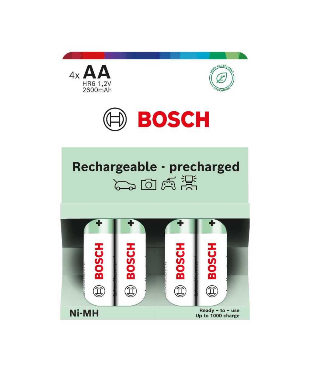 Bosch Rechargeable NiMh AA HR6 2600 mAh Precharged baterie 4 ks Bosch
