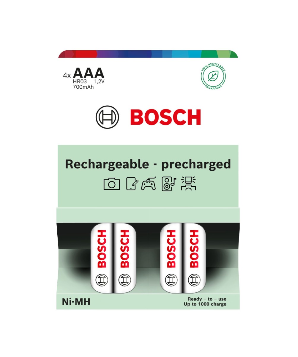 Bosch Rechargeable NiMh AAA HR03 700 mAh Precharged baterie 4 ks Bosch