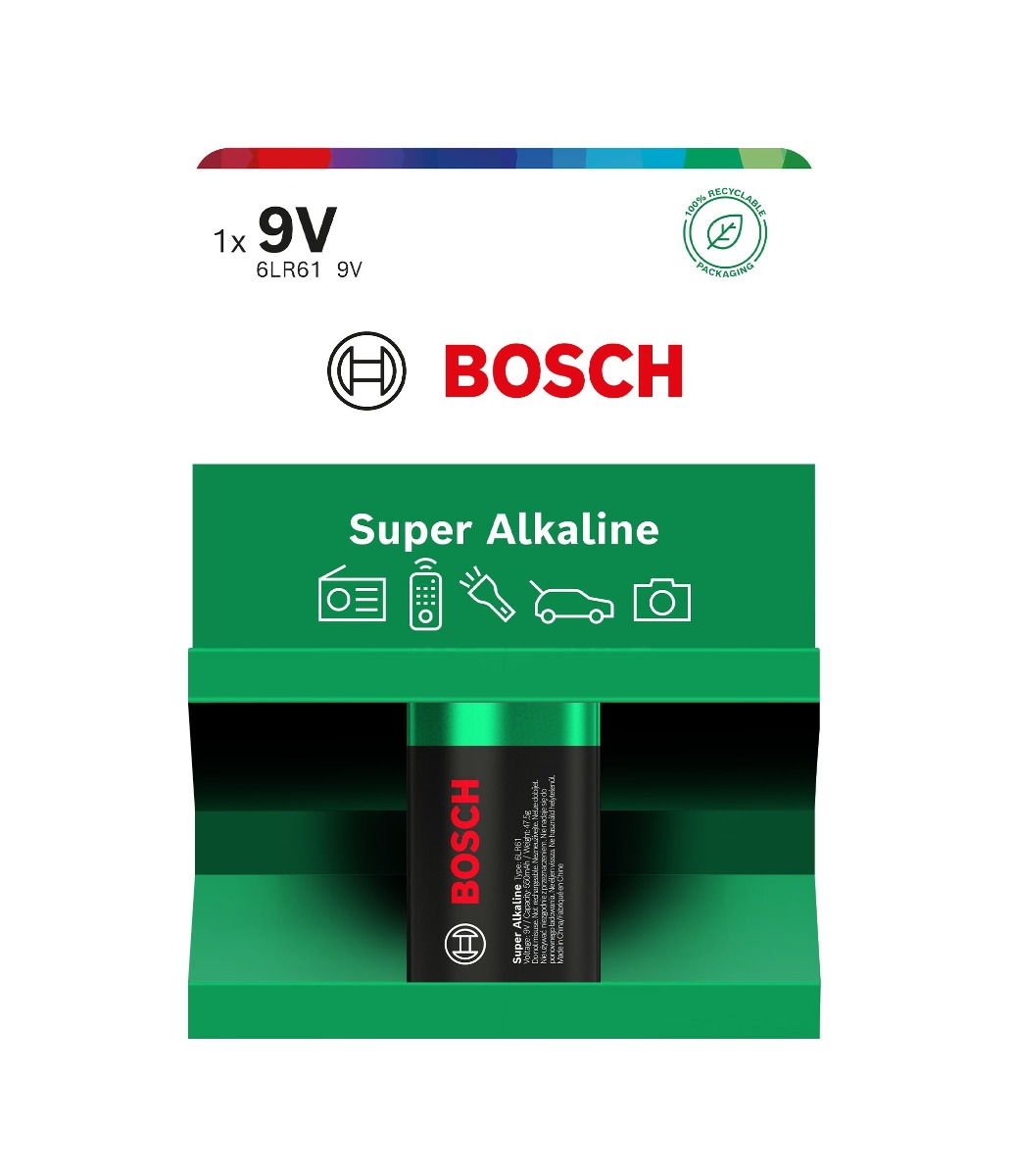 Bosch Super Alkaline 9V 6LR61 baterie 1 ks Bosch