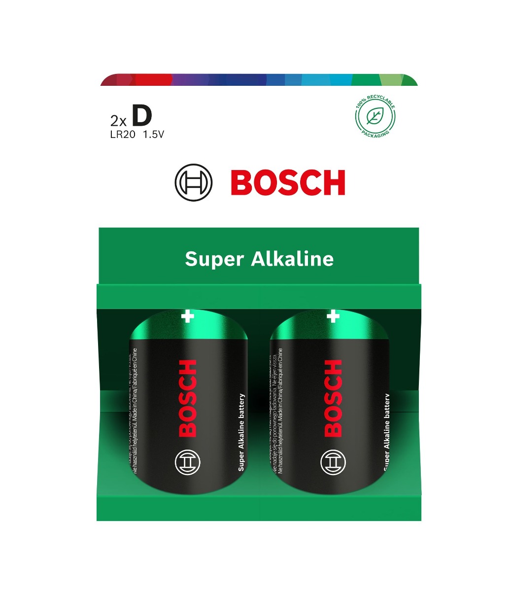 Bosch Super Alkaline D LR20 baterie 2 ks Bosch