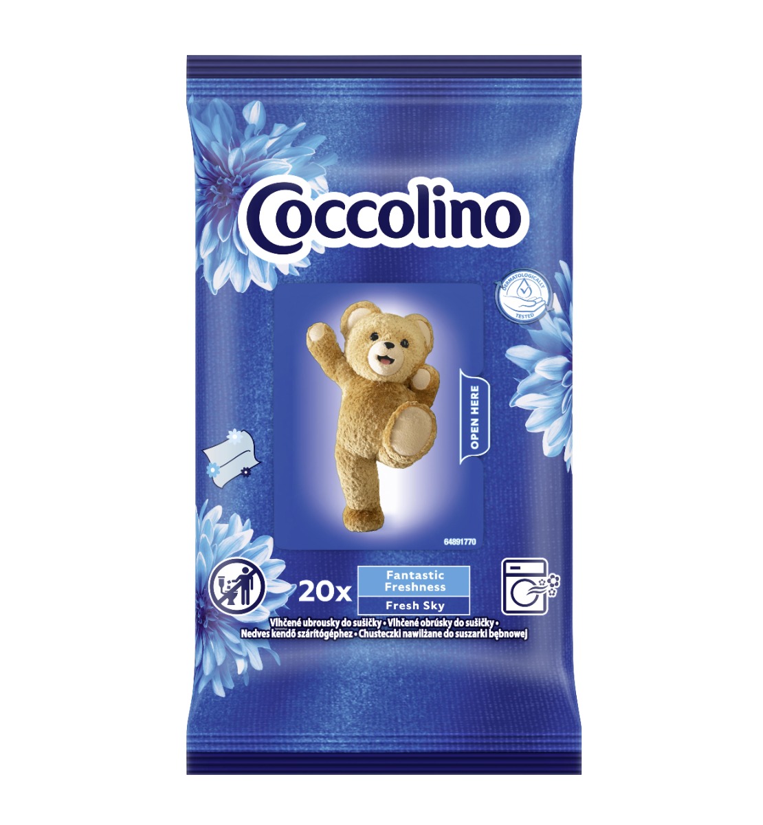 Coccolino Vlhčené ubrousky do sušičky 20 ks Coccolino