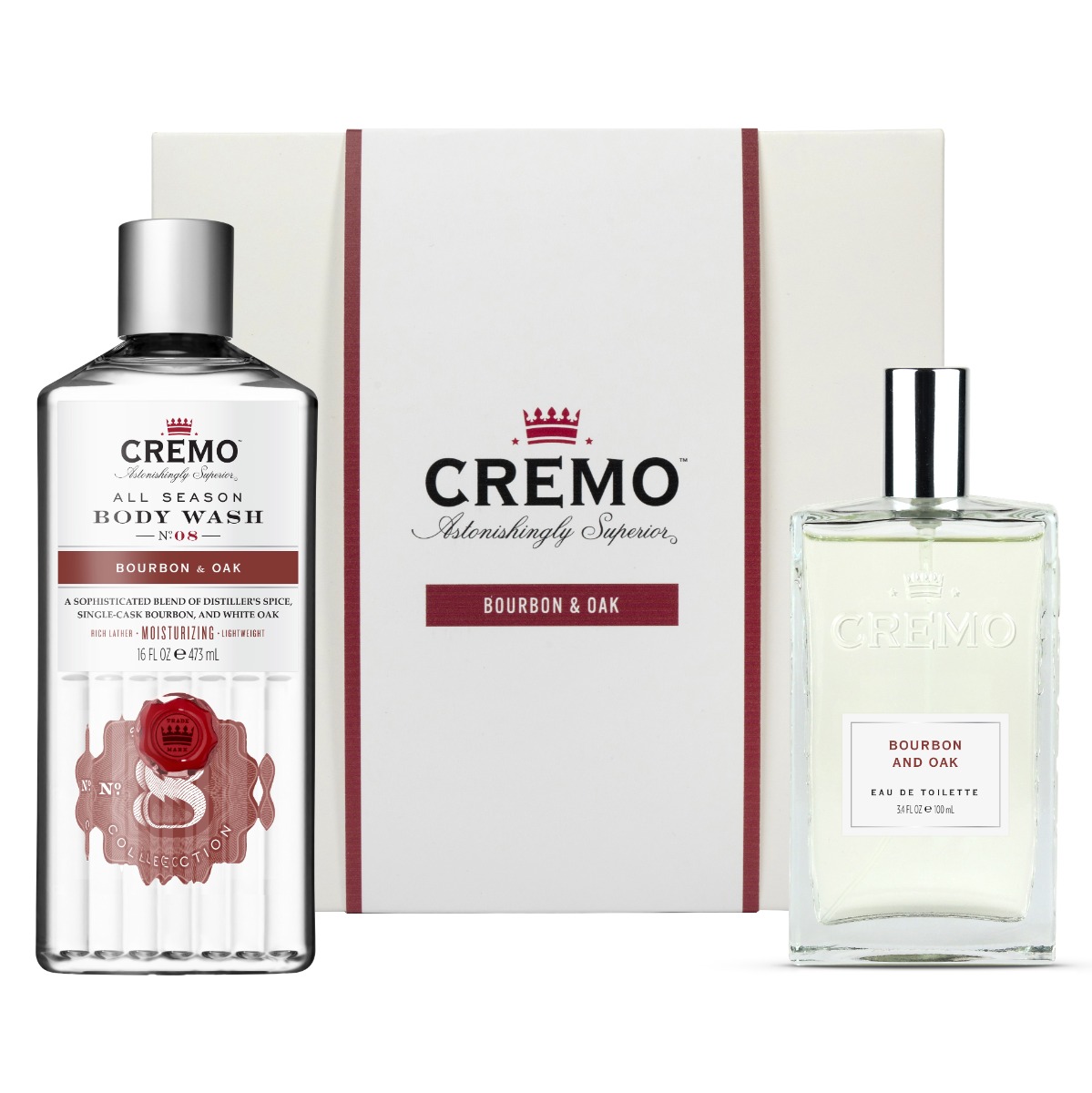 Cremo Bourbon & Oak dárková sada pro muže 2 ks Cremo