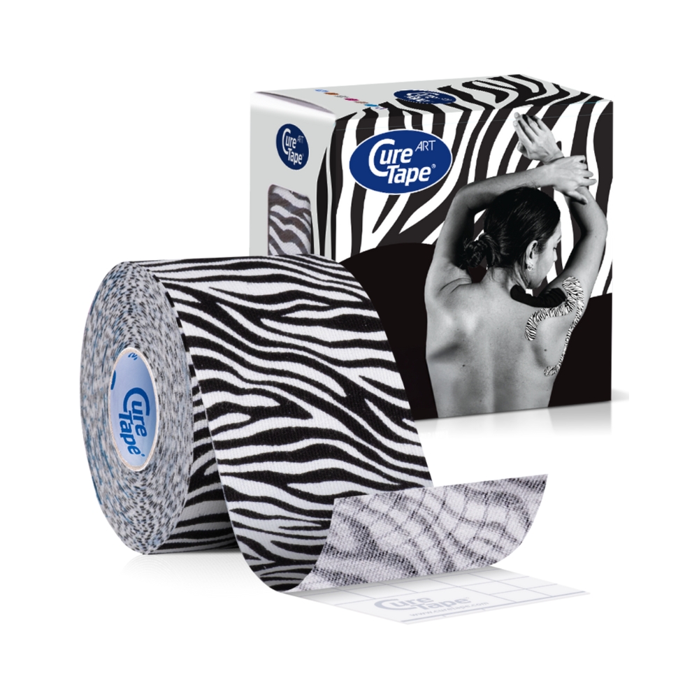 CureTape Art 5 cm x 5 m kineziologický tejp Zebra CureTape