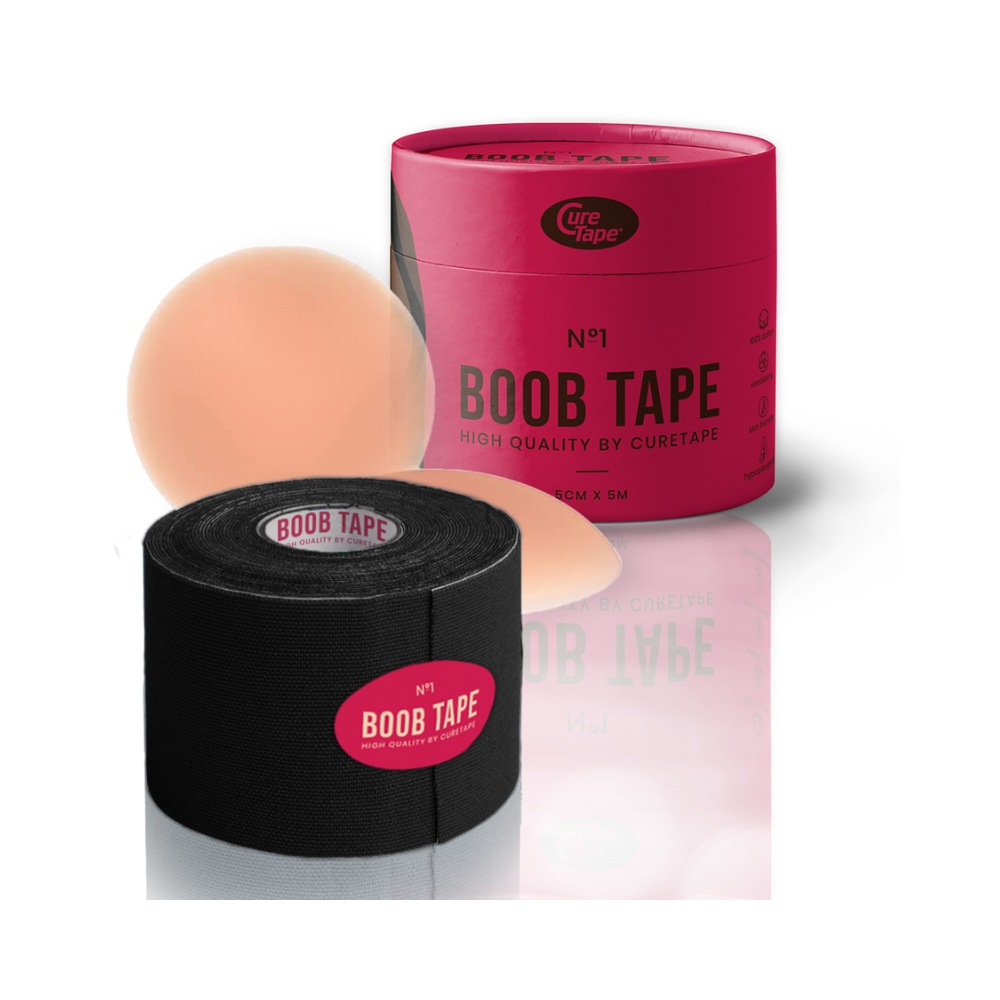 CureTape BoopTape 5 cm x 5 m tejpovací páska na prsa černá CureTape