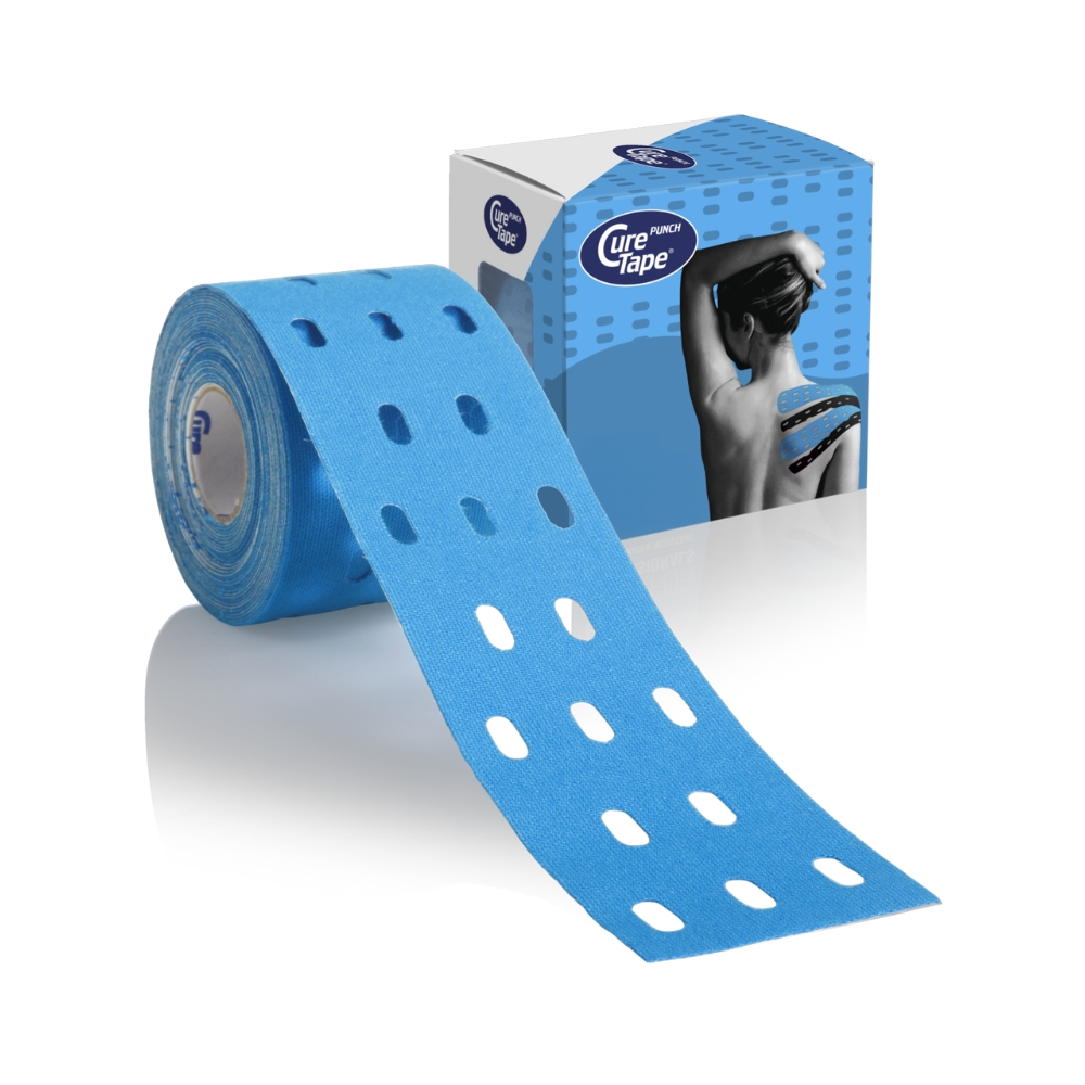 CureTape Punch 5 cm x 5 m kineziologický tejp modrý CureTape
