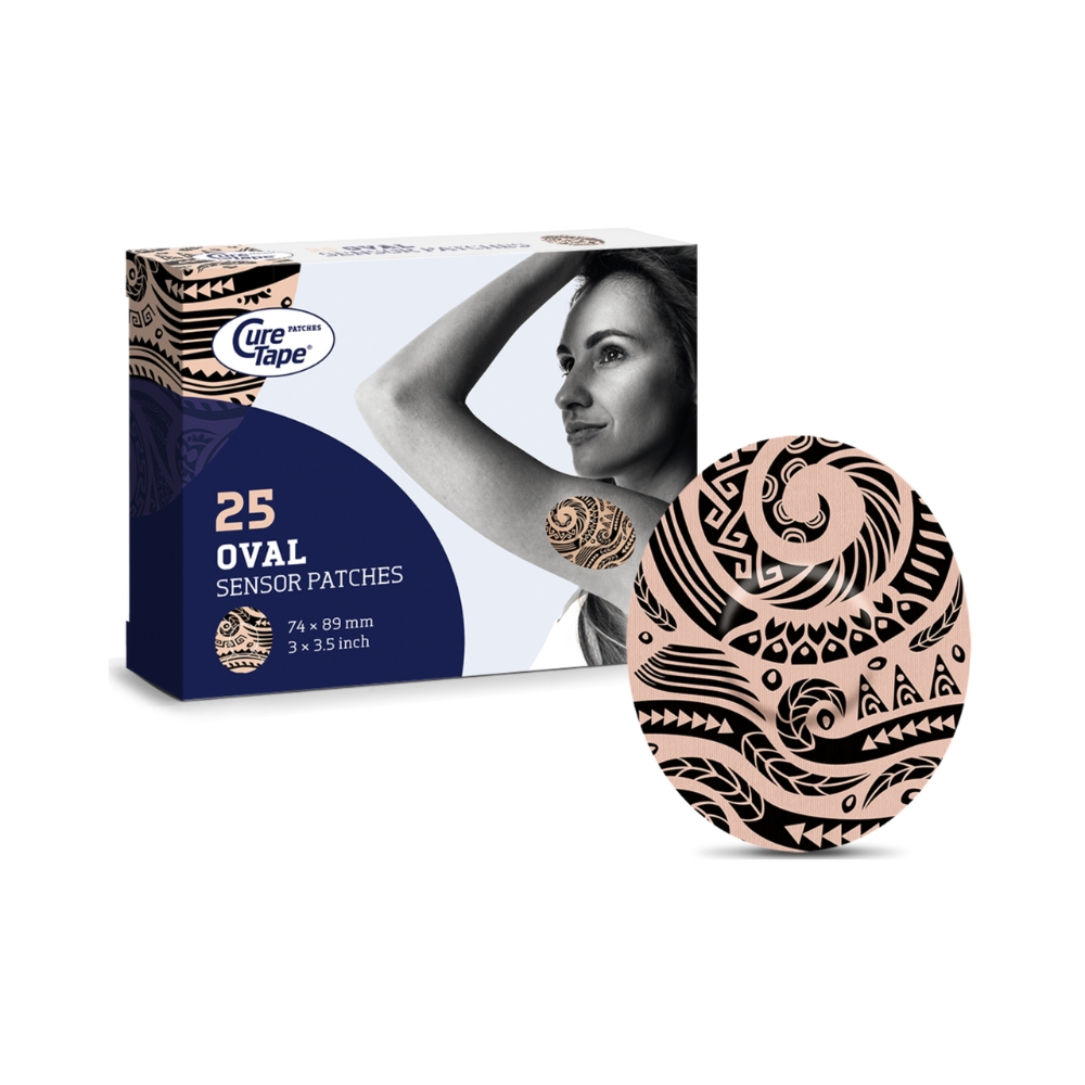 CureTape Sensor Patches náplasti na senzor 25 ks Art Tattoo CureTape