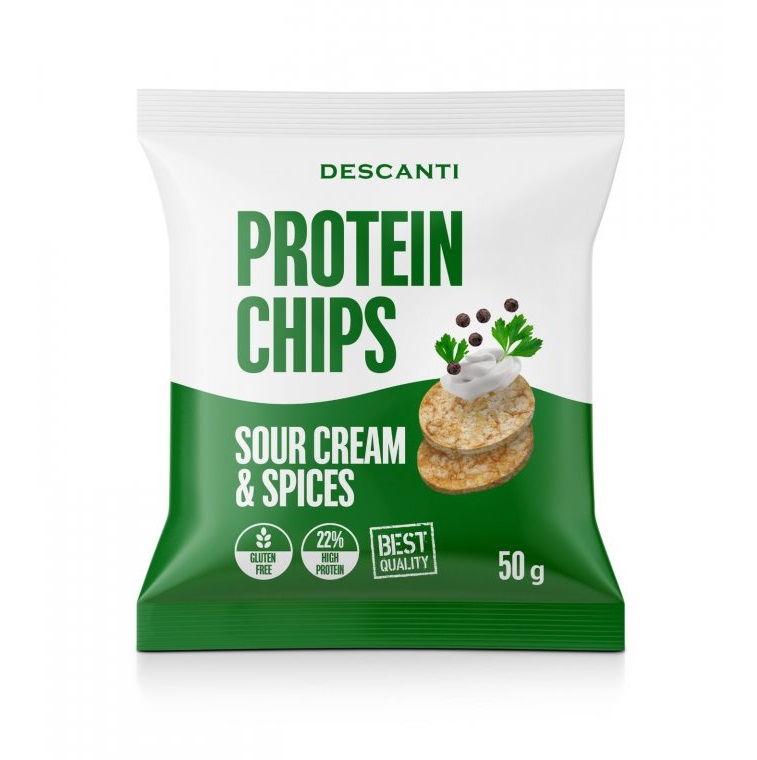 DESCANTI Protein Chips Sour Cream & Spices 50 g DESCANTI