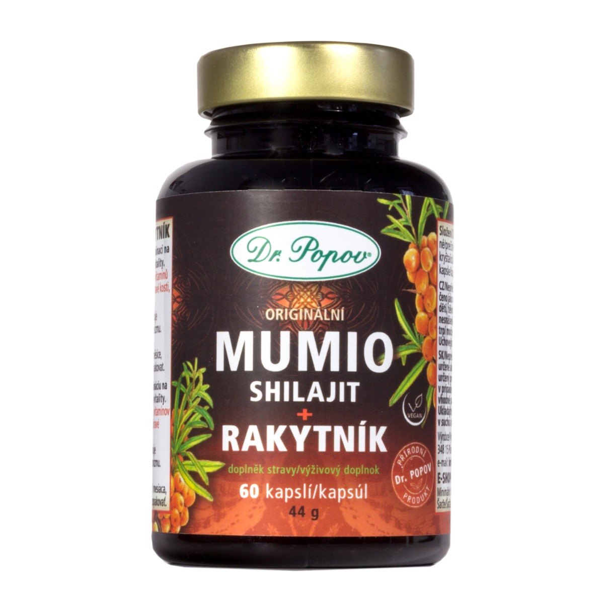 Dr. Popov MUMIO Shilajit + rakytník 60 kapslí Dr. Popov