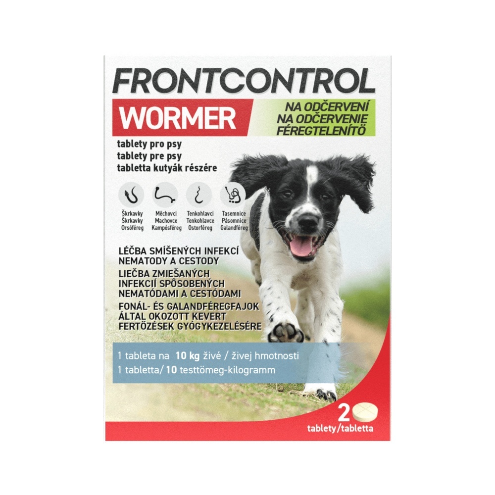 FRONTCONTROL Wormer tablety pro psy 10 kg 2 tablety FRONTCONTROL