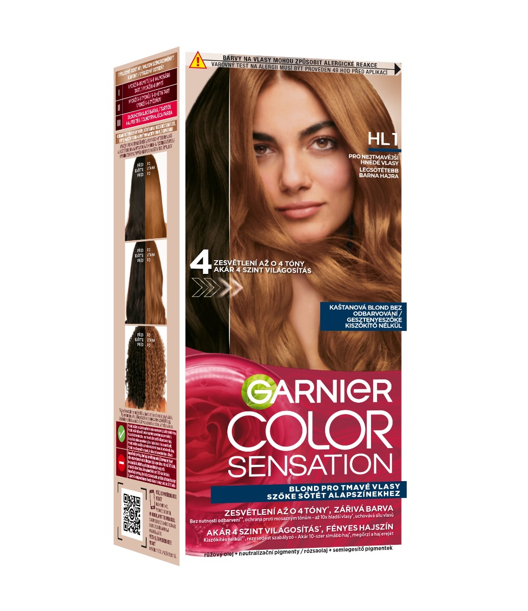 Garnier Color Sensation HL1 Kaštanová blond barva na hnědé vlasy Garnier