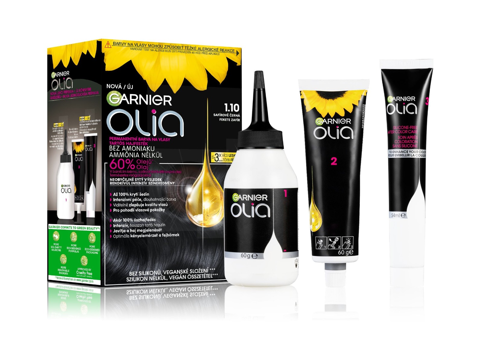 Garnier Olia 1.10 Safírově černá permanentní barva na vlasy Garnier